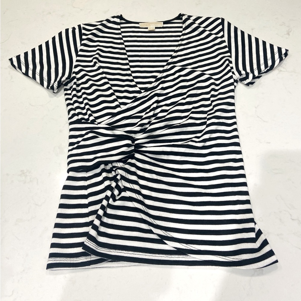 Michael kors striped top size small black white
